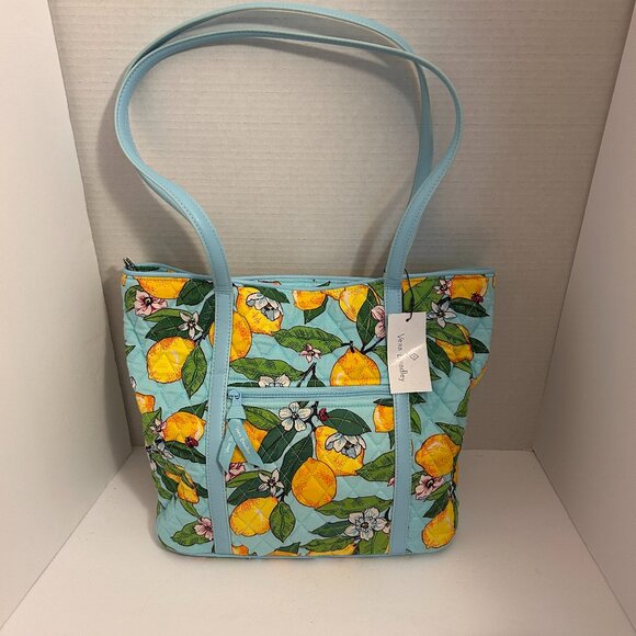 🌸 Vera Bradley Small Trimmed Vera Tote – Lemon Grove Print (NWT, MSRP $115) - Picture 1 of 10